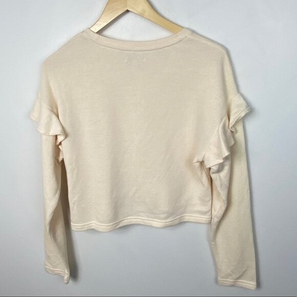 NWT Revolve Amuse Society Rose Fleece Pullover Size XS Ruffle Sweatshirt Top - Picture 12 of 14